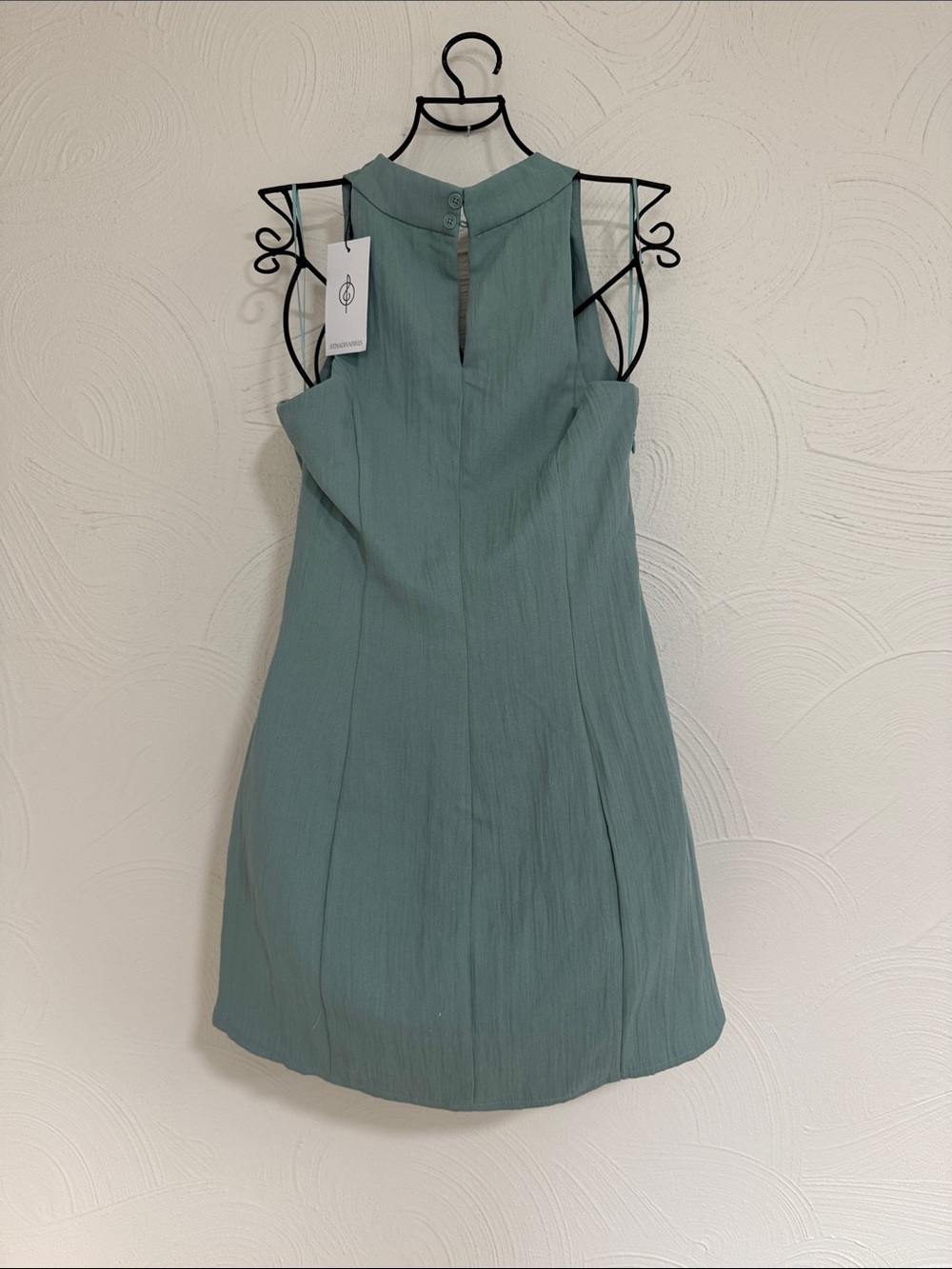 Stradivarius Draped Cowl Mini Dress in Sage Green - Picture 3 of 5
